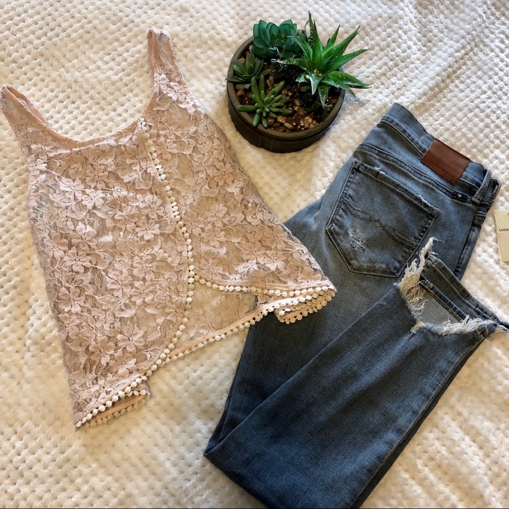 Lush Lace Crop Top with open back